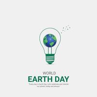 world earth day. earth day creative ads design April 22. social media poster, , 3D illustration. vector