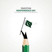 pakistan independence day. pakistan independence day creative ads design. post, , 3D illustration. vector