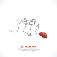 Eid Mubarak. Eid Mubarak creative ads design. social media poster, , 3D illustration. vector