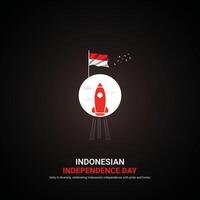 indonesia independence day. indonesia independence day creative ads design. 3D illustration. vector