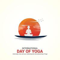 internacional yoga día, internacional yoga día creativo anuncios diseño jun 2, , arte, ilustración, 3d, vector