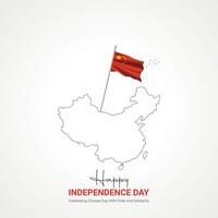 China independencia día. China independencia día creativo anuncios diseño. social medios de comunicación correo, , 3d ilustración. vector