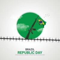 brazil republic day. brazil republic day creative ads design November 15. , 3D illustration. vector