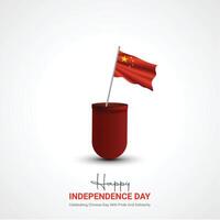 china independence day. china independence day creative ads design. social media post, , 3D illustration. vector