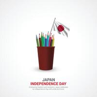 japan independence day. japan independence day creative ads design Feb 11. , 3D illustration. vector