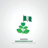 Nigeria independencia día. Nigeria independencia día creativo anuncios diseño. social medios de comunicación correo, , 3d ilustración. vector