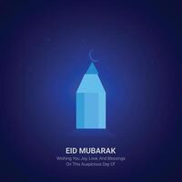 Eid Mubarak. Eid Mubarak creative ads design. social media poster, , 3D illustration. vector