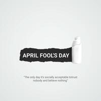 april fools day. april fools day creative ads, social media ads banner, poster 3d illustration vector