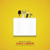 World day against Child labour. Child labour creative ads design 12 June. , 3D illustration. vector