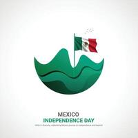 mexico independence day. mexico independence day creative ads design. post, , 3D illustration. vector