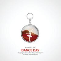 International Dance Day. Dance Day creative ads design April 29. social media poster, , 3D illustration. vector