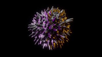 abstrakt deformerad boll med lila och gul lampor video