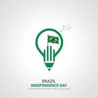 brazil independence day. brazil independence day creative ads design. social media post, , 3D illustration. vector