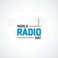 World radio day creative ads design. February 13 Radio Day social media poster 3D illustration. vector