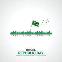 Brasil república día. Brasil república día creativo anuncios diseño noviembre 15. , 3d ilustración. vector