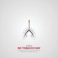 World No-Tobacco Day. World No-Tobacco Day creative ads design MMay 31. , 3D illustration. vector