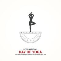 internacional yoga día, internacional yoga día creativo anuncios diseño jun 2, , arte, ilustración, 3d, vector