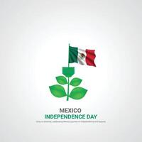 mexico independence day. mexico independence day creative ads design. post, , 3D illustration. vector