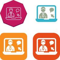 Online Interview Icon Design vector