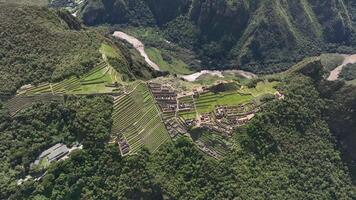 machu Picchu, Peru. Antenne Aussicht video