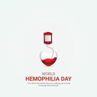 world hemophilia day. world hemophilia day creative ads design April 17. social media poster, , 3D illustration. vector