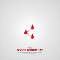 World Blood Donor Day. world Blood Donor Day creative ads design june 14. , illustration, 3d vector