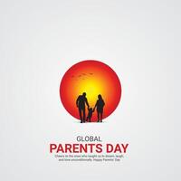 global parent's day. parent's day creative ads design Jun 1 . social media poster, , 3D illustration. vector