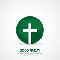 Good Friday. Good Friday creative ads design March 29. social media poster, , 3D illustration. vector