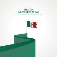 mexico independence day. mexico independence day creative ads design. post, , 3D illustration. vector