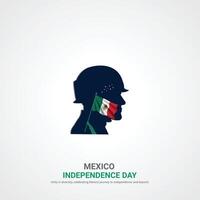 mexico independence day. mexico independence day creative ads design. post, , 3D illustration. vector