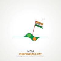 indio independencia día,indio independencia día creativo anuncios diseño. social medios de comunicación enviar 3d ilustración. vector