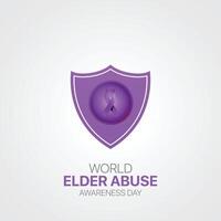 world elder abuse awareness day creative ads design, Jun 15. , 3D illustration. vector