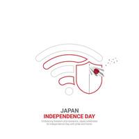 japan independence day. japan independence day creative ads design Feb 11. , 3D illustration. vector