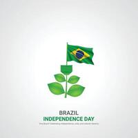 brazil independence day. brazil independence day creative ads design. social media post, , 3D illustration. vector