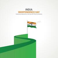 Indian Independence Day,Indian Independence Day creative ads design. social media post 3D illustration. vector