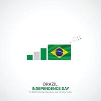 brazil independence day. brazil independence day creative ads design. social media post, , 3D illustration. vector