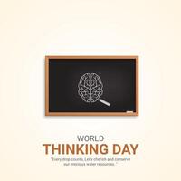 World Thinking Day. World Thinking Day creative ads design Feb 22 . social media poster, , 3D illustration. vector