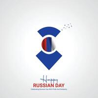 russian independence day. russian independence day creative ads design, 12 june. social media poster, , 3D illustration. vector