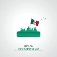 mexico independence day. mexico independence day creative ads design. post, , 3D illustration. vector