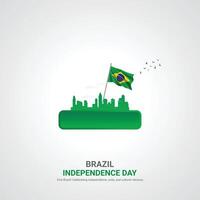 Brasil independencia día. Brasil independencia día creativo anuncios diseño. social medios de comunicación correo, , 3d ilustración. vector