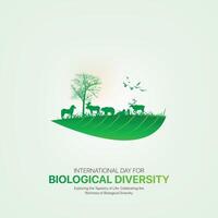 International Day for Biological Diversity.Biological Diversity creative ads design. social media post, , 3D illustration. vector