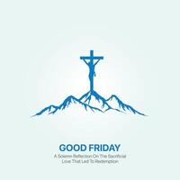 Good Friday. Good Friday creative ads design March 29. social media poster, , 3D illustration. vector