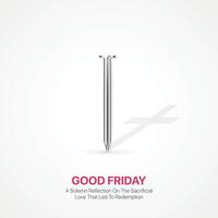 Good Friday. Good Friday creative ads design March 29. social media poster, , 3D illustration. vector