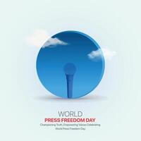 world press freedom day. press freedom day creative ads design may 3. social media poster, , 3D illustration. vector