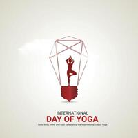 internacional yoga día, internacional yoga día creativo anuncios diseño jun 2, , arte, ilustración, 3d, vector