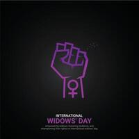 international widows' day creative ads, international widows' day june 23, , illustration, 3d vector