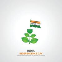 Indian Independence Day,Indian Independence Day creative ads design. social media post 3D illustration. vector