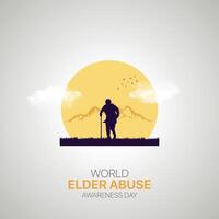 world elder abuse awareness day creative ads design, Jun 15. , 3D illustration. vector