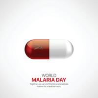 world malaria day. world malaria day creative ads design April 25. social media poster, , 3D illustration. vector