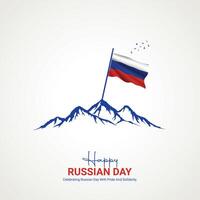 russian independence day. russian independence day creative ads design, 12 june. social media poster, , 3D illustration. vector